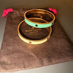 Kate Spade Mint and Beige Bangles